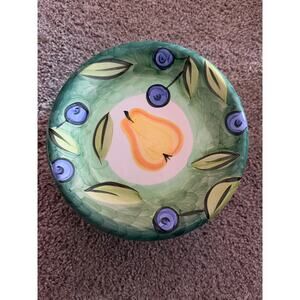 Vintage Bob Mackie Plate Salad Dessert Set of 8 Pears Ceramic